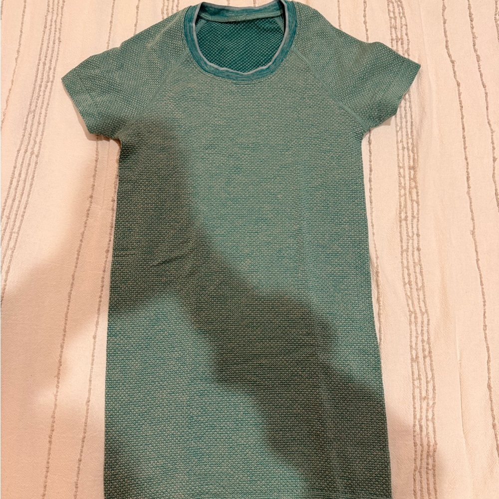 Teal Short Sleeve lululemon work out shirt